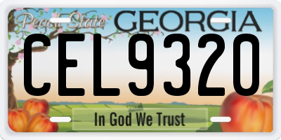 GA license plate CEL9320
