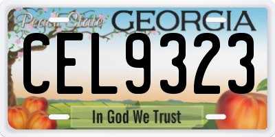GA license plate CEL9323