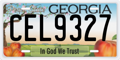 GA license plate CEL9327