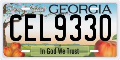 GA license plate CEL9330