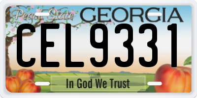 GA license plate CEL9331