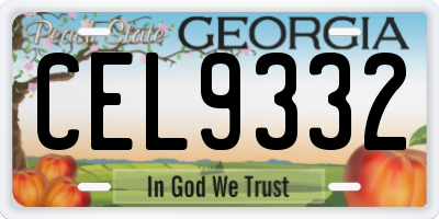 GA license plate CEL9332