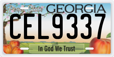GA license plate CEL9337