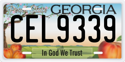 GA license plate CEL9339