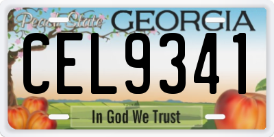GA license plate CEL9341