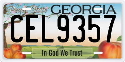 GA license plate CEL9357