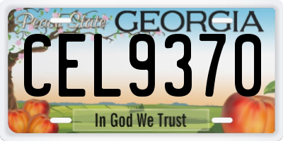 GA license plate CEL9370