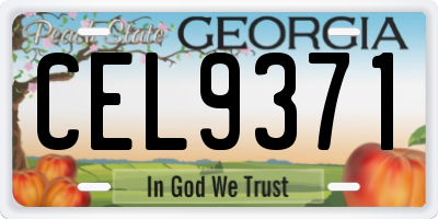 GA license plate CEL9371