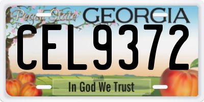 GA license plate CEL9372