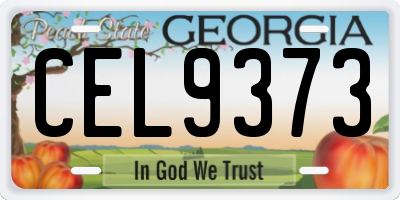GA license plate CEL9373