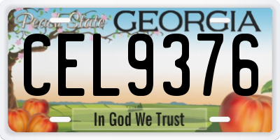 GA license plate CEL9376