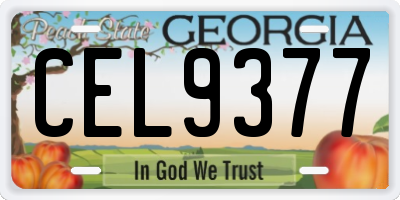 GA license plate CEL9377