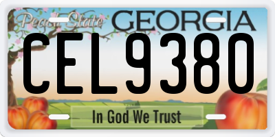 GA license plate CEL9380