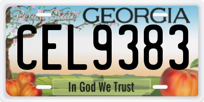 GA license plate CEL9383