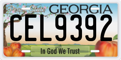 GA license plate CEL9392