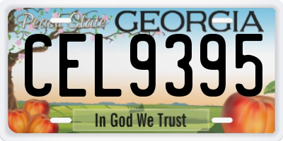 GA license plate CEL9395