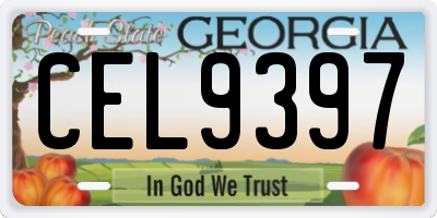GA license plate CEL9397