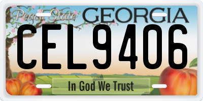 GA license plate CEL9406