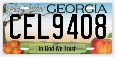 GA license plate CEL9408