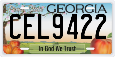 GA license plate CEL9422
