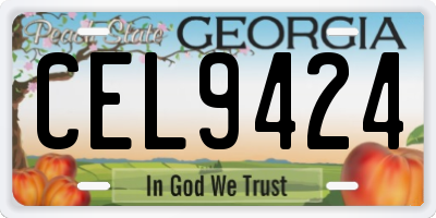 GA license plate CEL9424