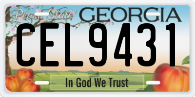 GA license plate CEL9431