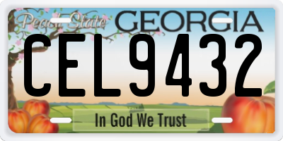 GA license plate CEL9432