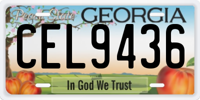 GA license plate CEL9436