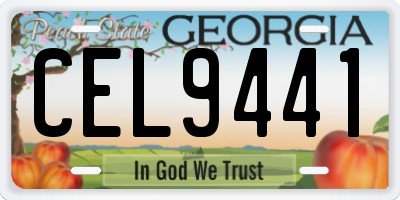 GA license plate CEL9441