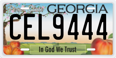 GA license plate CEL9444