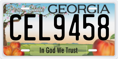 GA license plate CEL9458