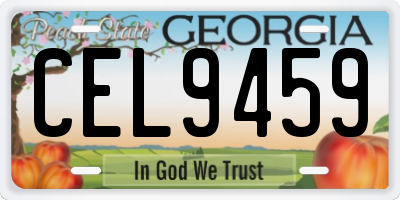 GA license plate CEL9459