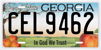GA license plate CEL9462