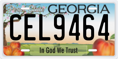 GA license plate CEL9464