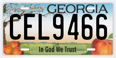 GA license plate CEL9466