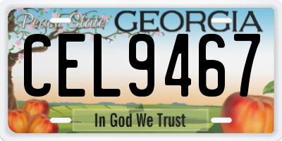 GA license plate CEL9467