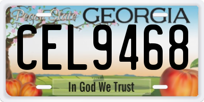 GA license plate CEL9468