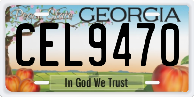 GA license plate CEL9470