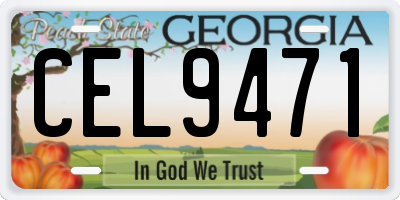 GA license plate CEL9471