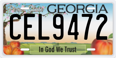 GA license plate CEL9472