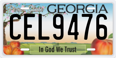 GA license plate CEL9476
