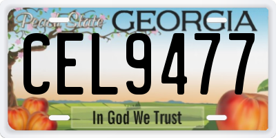 GA license plate CEL9477