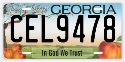GA license plate CEL9478