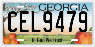 GA license plate CEL9479