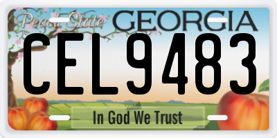 GA license plate CEL9483