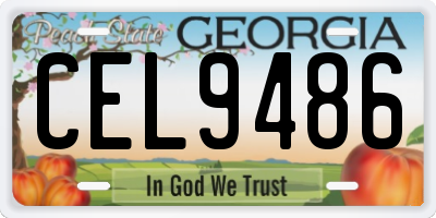 GA license plate CEL9486