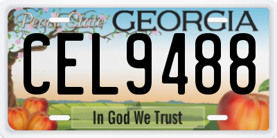 GA license plate CEL9488