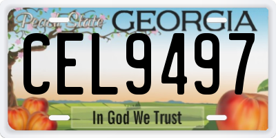 GA license plate CEL9497