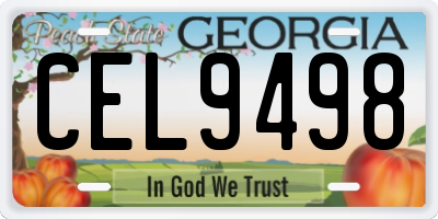 GA license plate CEL9498