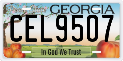 GA license plate CEL9507